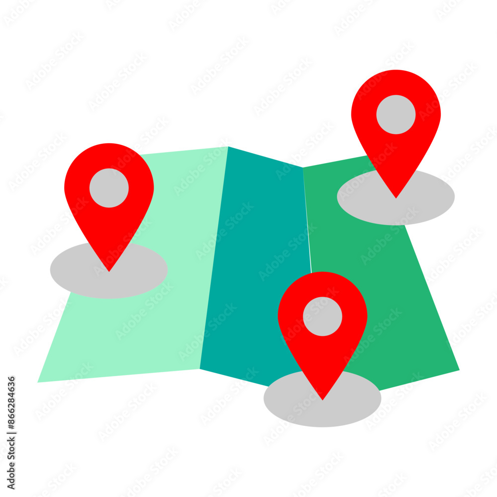 Paper Map Vector Flat Icon design Paper Map Vector Flat Icon design