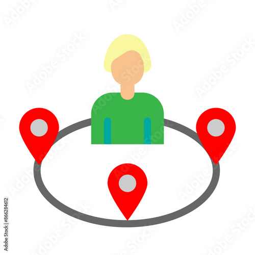 Nearby Destinations Vector Flat Icon design