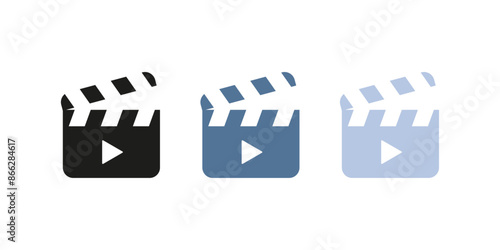 Clapper board icon set vector illustration.