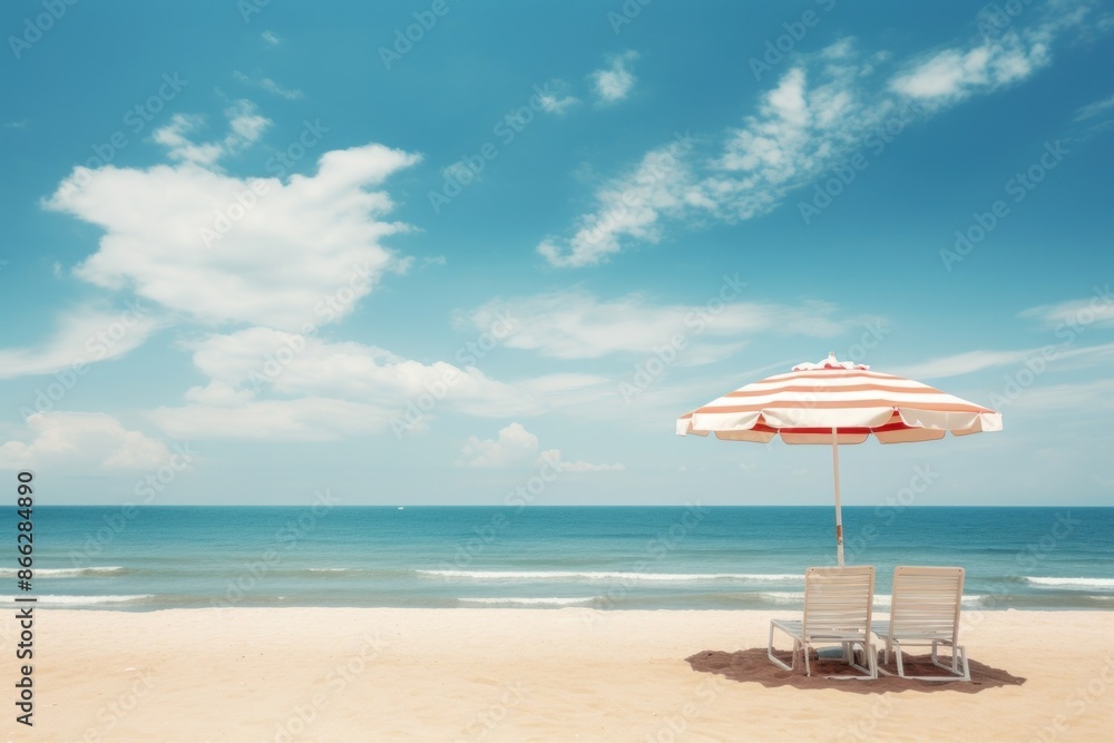 Fototapeta premium Summer beach sky outdoors.