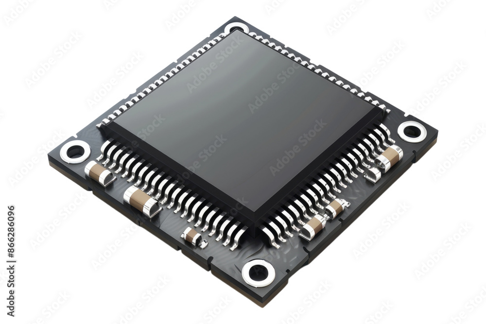 Semiconductor chip isolated on transparent background Semiconductor chip isolated on transparent background
