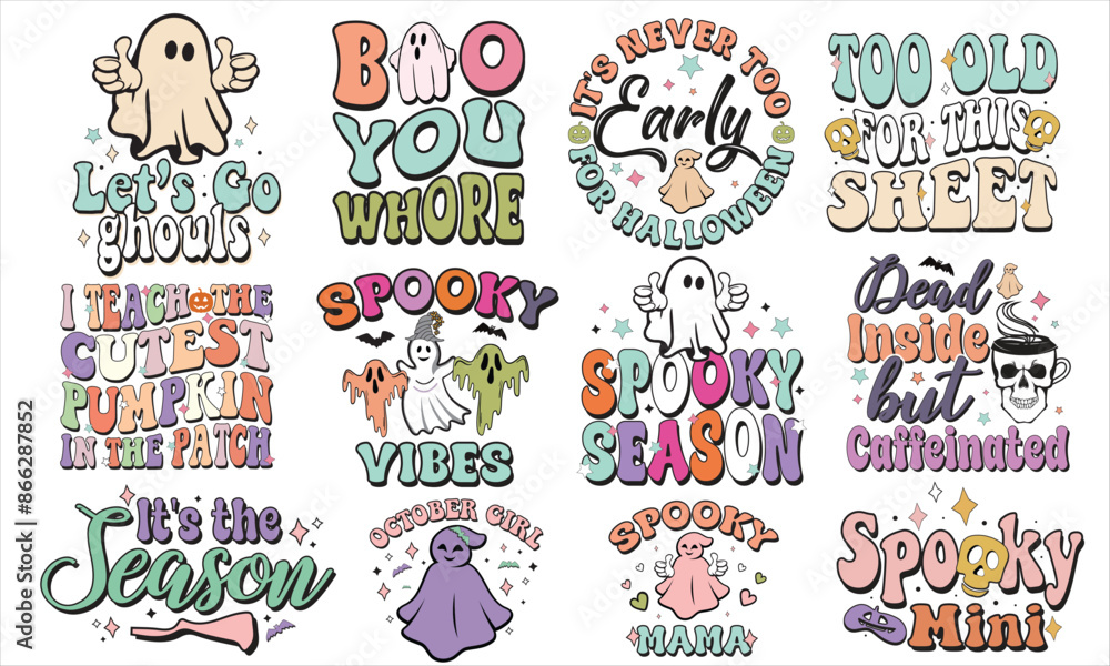 Retro Halloween Svg Design Bundle Retro Halloween Svg Design Bundle