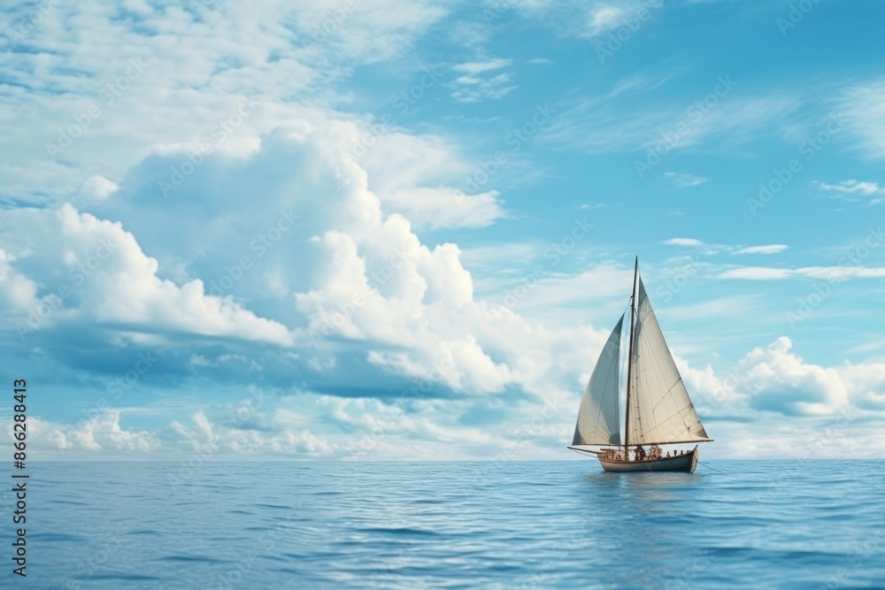Fototapeta premium Sailing boat watercraft sailboat outdoors.