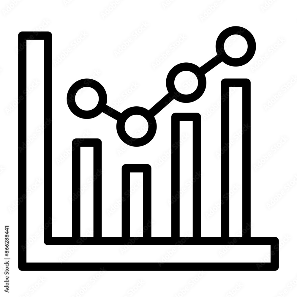 Bar Graph Line Icons Design Bar Graph Line Icons Design