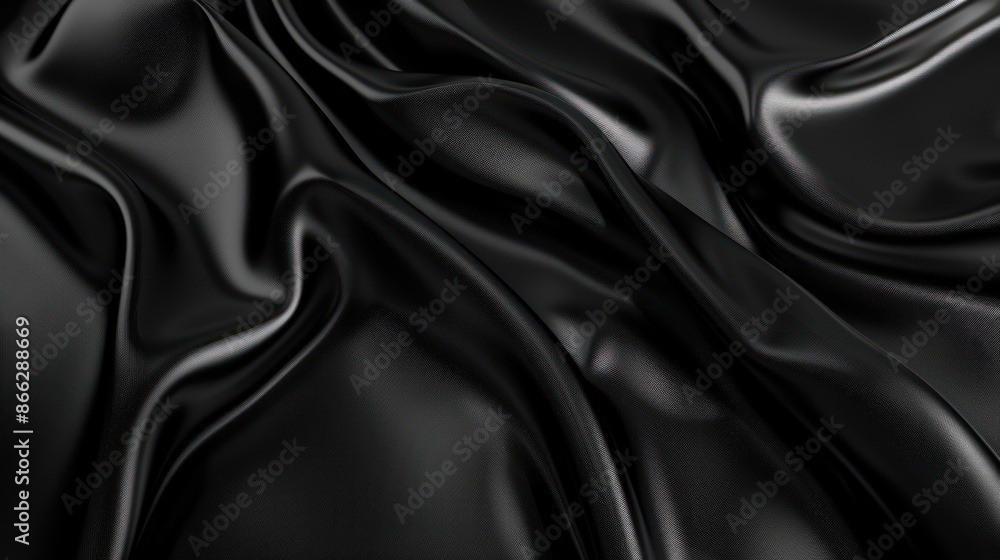 Obraz premium Abstract Draped Black Fabric Texture