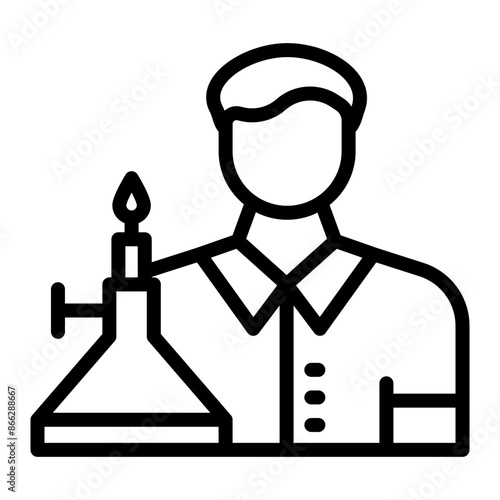 Scientist Line Icons Design