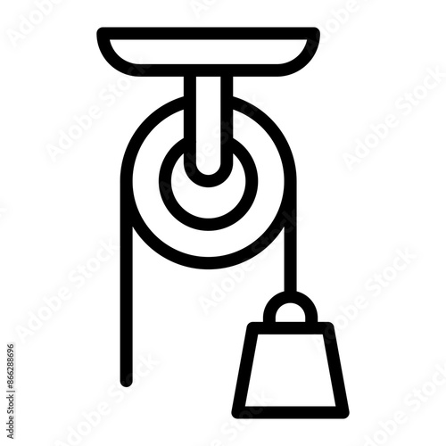 Pulley Line Icons Design
