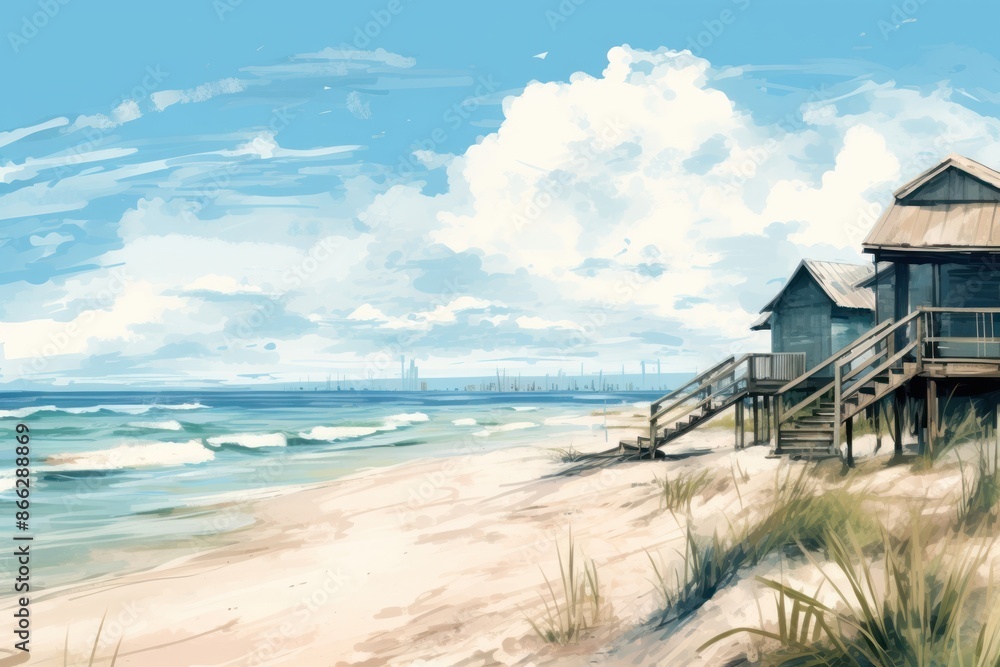 Beach architecture landscape building. Beach architecture landscape building.