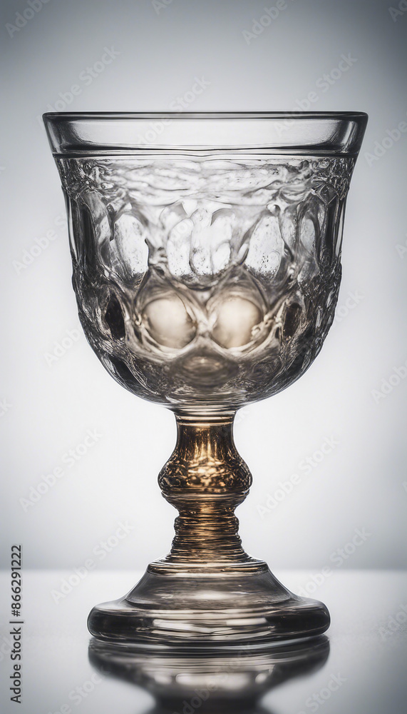 Chalice goblet glass white background Chalice goblet glass white background