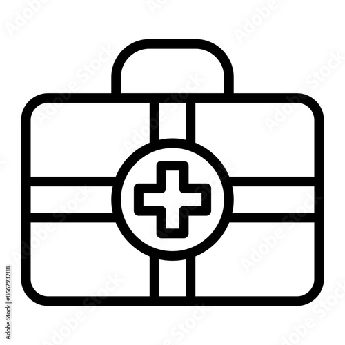 First Aid Kit Line Icon Design
