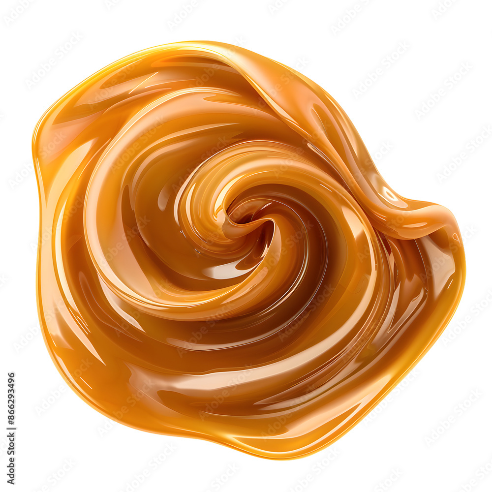 Liquid caramel swirl isolated on transparent background Liquid caramel swirl isolated on transparent background