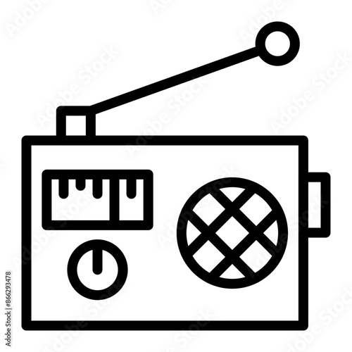 Radio Line Icon Design