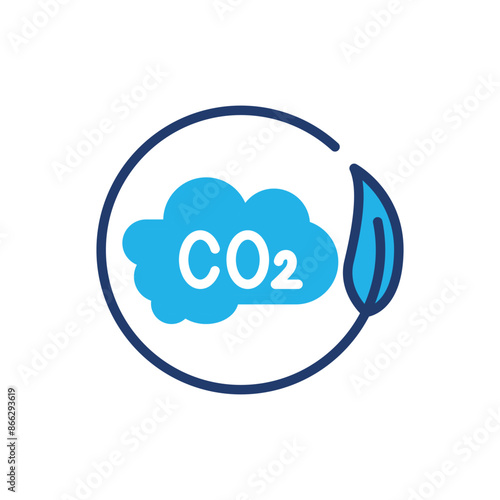 carbon dioxide neutralized colored icon vector design good for web and mobile app