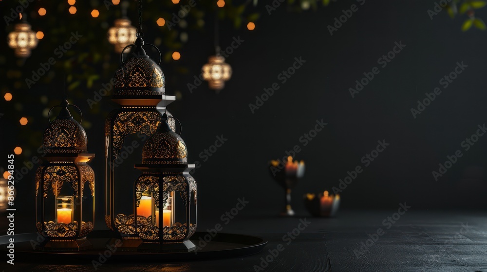 Ornate Lanterns Glowing in the Dark Ornate Lanterns Glowing in the Dark