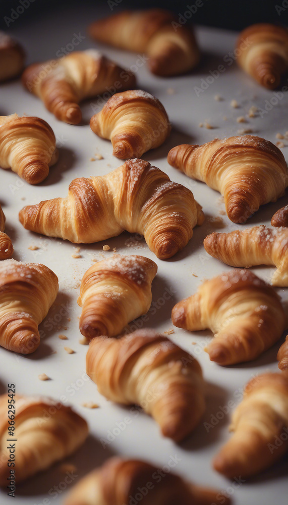 Flying croissants background food photography Flying croissants background food photography