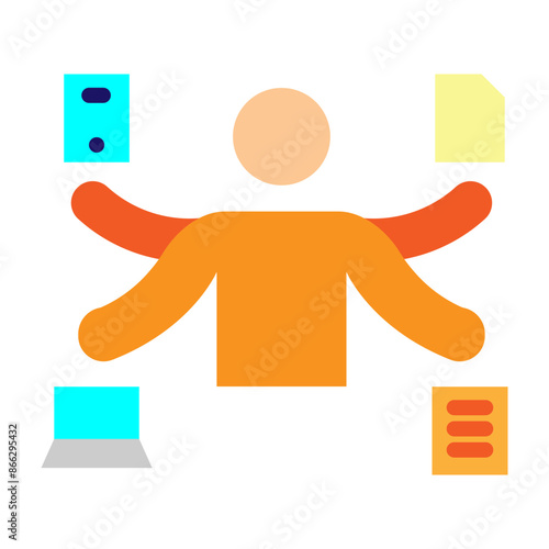 Multitask Vector Flat Icon Design