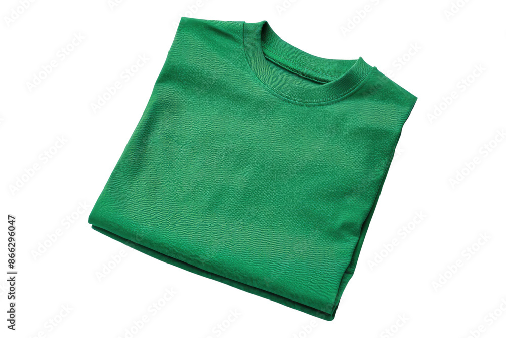 Green folded t shirt isolated on transparent background Green folded t shirt isolated on transparent background