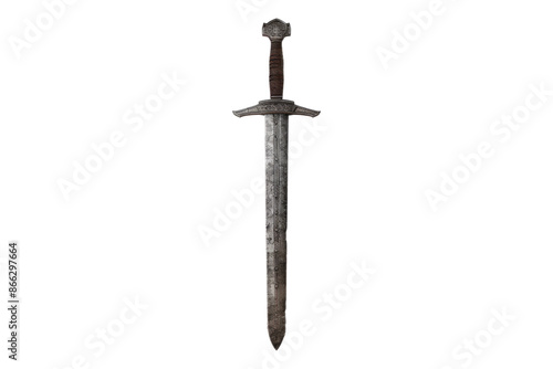 Old sword isolated on transparent background