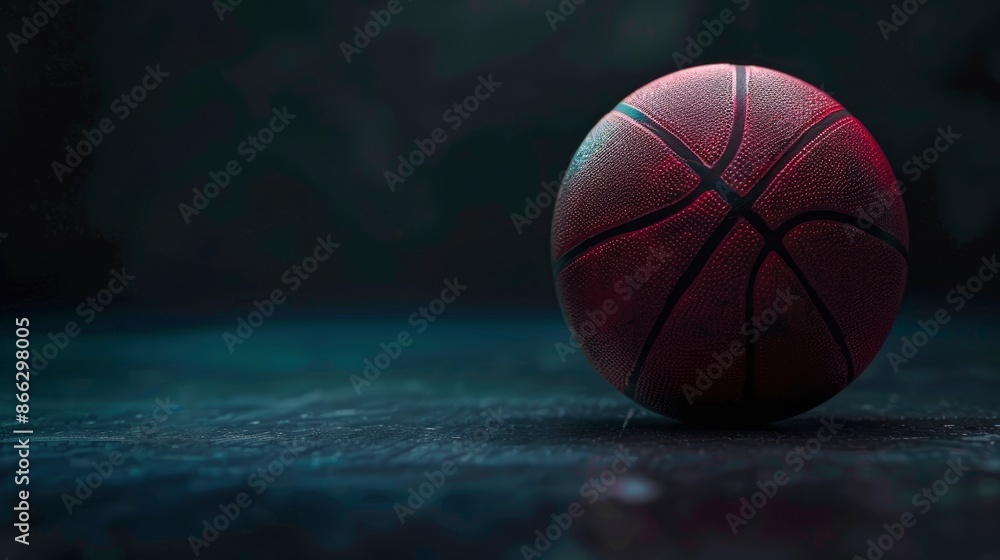 Fototapeta premium Basketball Isolated On Black, High Quality Background
