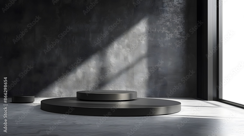 Obraz premium Minimal Concrete Podium: Blank Slate for Fashion and Beauty Product Display