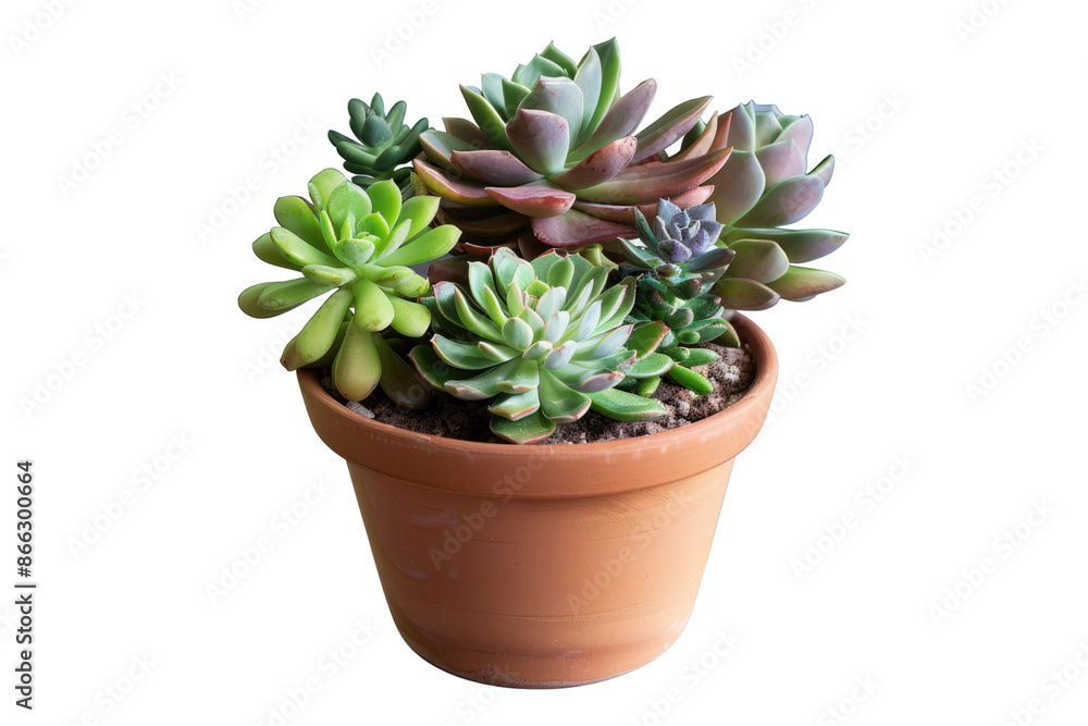 Succulents potted isolated on transparent background Succulents potted isolated on transparent background