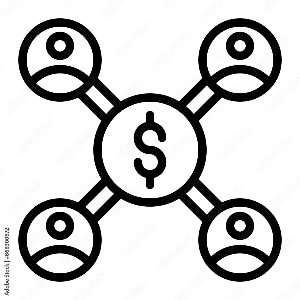 Mutual Fund Line Icon Design Mutual Fund Line Icon Design