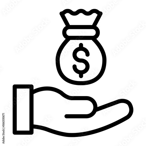 Income Line Icon Design