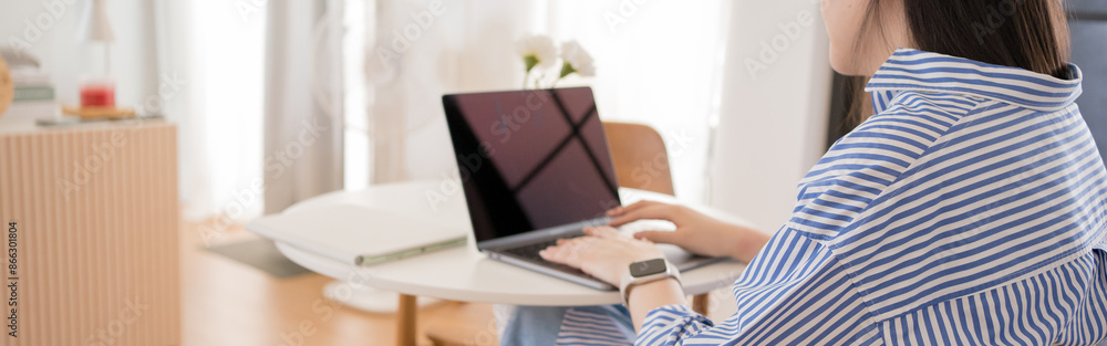 asian woman freelancer relax and happy during working from home asian woman freelancer relax and happy during working from home