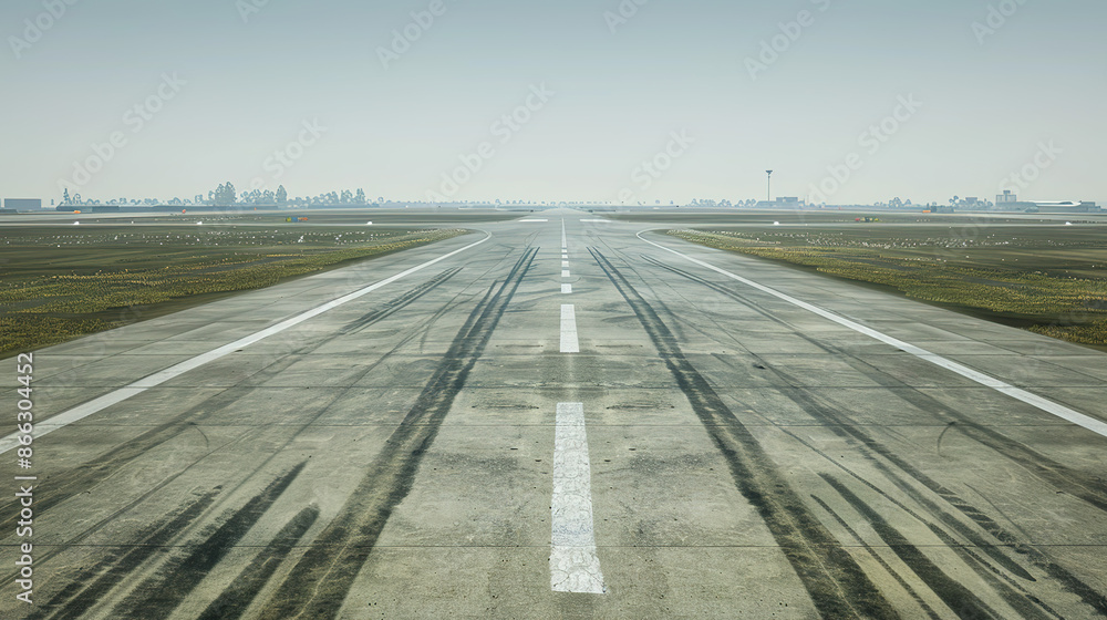Fototapeta premium Empty Runway Ready for Car Showcase or Test Drive.