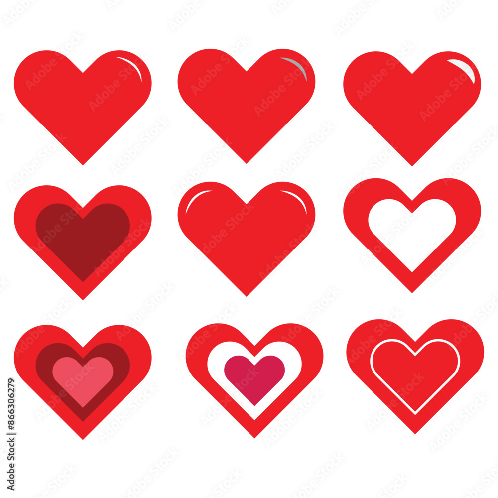 Multiple Color hearts illustration Multiple Color hearts illustration