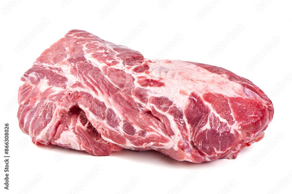 Chilled pork buston butt, isolated on white background. Chilled pork buston butt, isolated on white background.