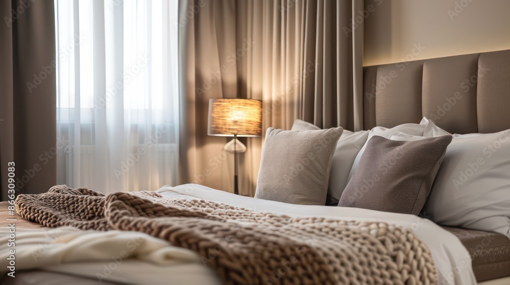bedroom with bed, nightstand and wall art, plants, cozy bedroom home design, interior bedroom bedroom with bed, nightstand and wall art, plants, cozy bedroom home design, interior bedroom