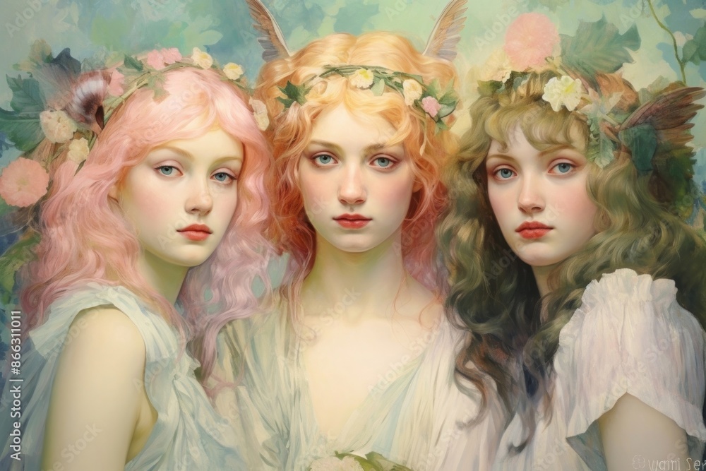 Oil painting of mythology portrait adult art. Oil painting of mythology portrait adult art.