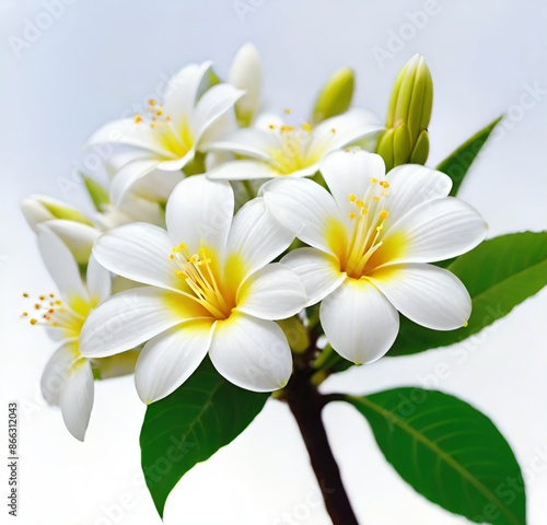 frangipani flower isolated on white, white, nature, plant, blossom, tropical, yellow, flowers, bloom, garden, beauty, leaf, flora, tree, floral