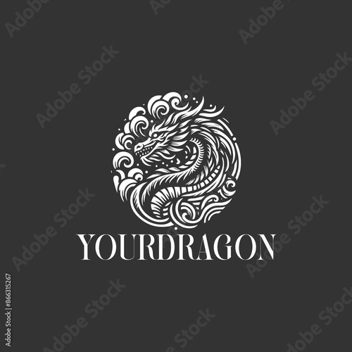 dragon fire lineart vector