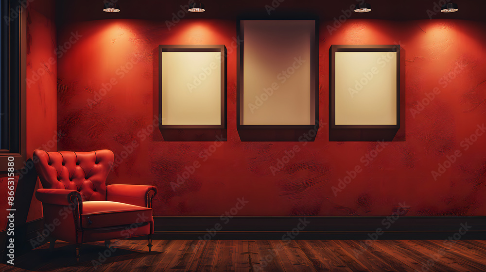 A blank photo frame on the wall A blank photo frame on the wall