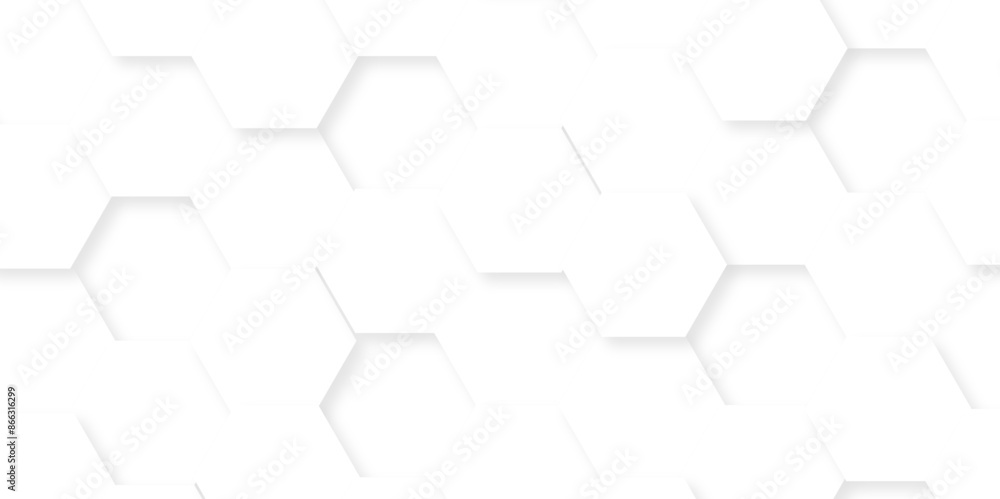 Fototapeta premium Abstract background with hexagons Abstract hexagon polygonal pattern background vector. seamless bright white abstract honeycomb background. 