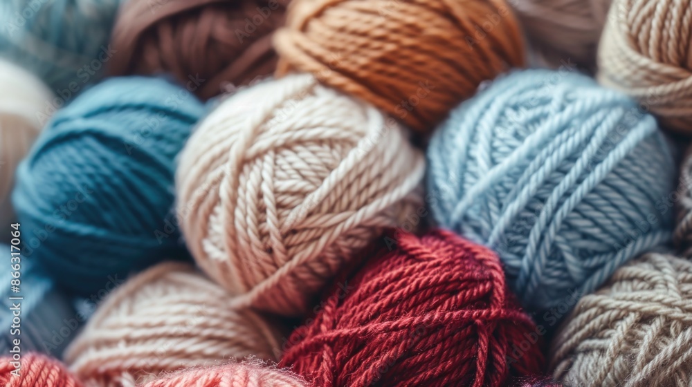 Dkeins of wool close-up. Balls of wool for knitting Dkeins of wool close-up. Balls of wool for knitting