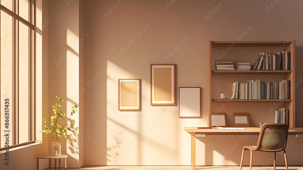 A blank photo frame on the wall A blank photo frame on the wall
