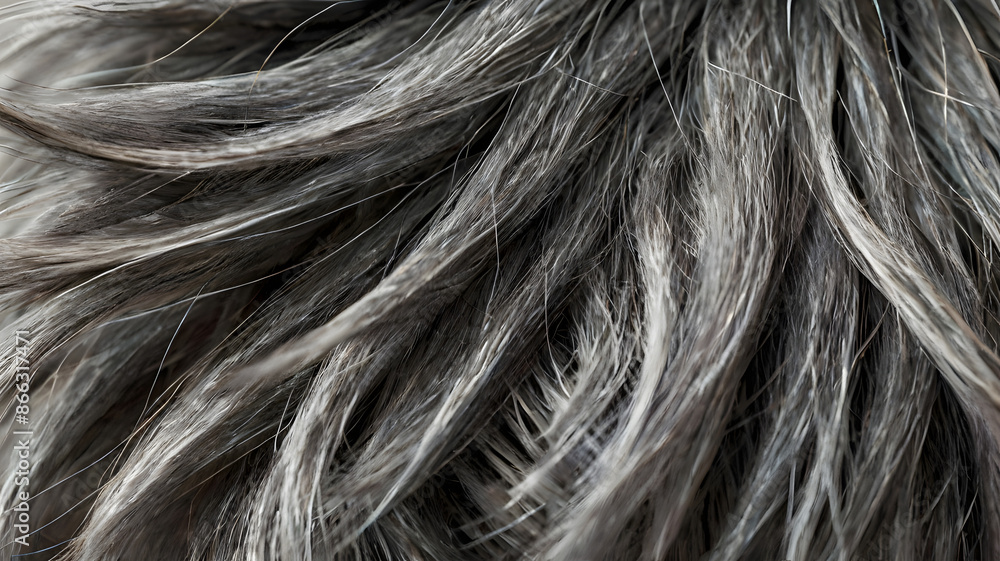 Fototapeta premium fluffy cat fur in shades of grey