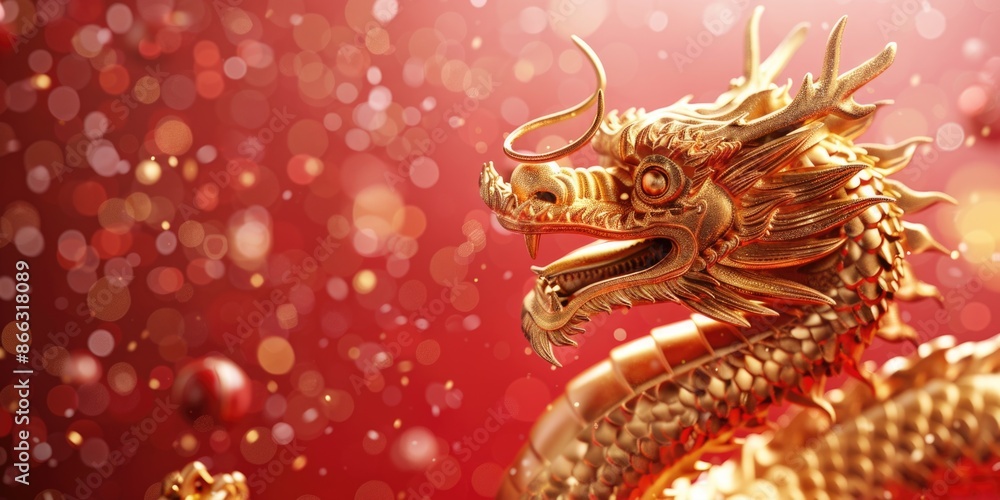 Dragon 3D chinese 2024 year gold new lunar cny podium happy background red golden. Chinese dragon 3D banner china Dragon 3D chinese 2024 year gold new lunar cny podium happy background red golden. Chinese dragon 3D banner china