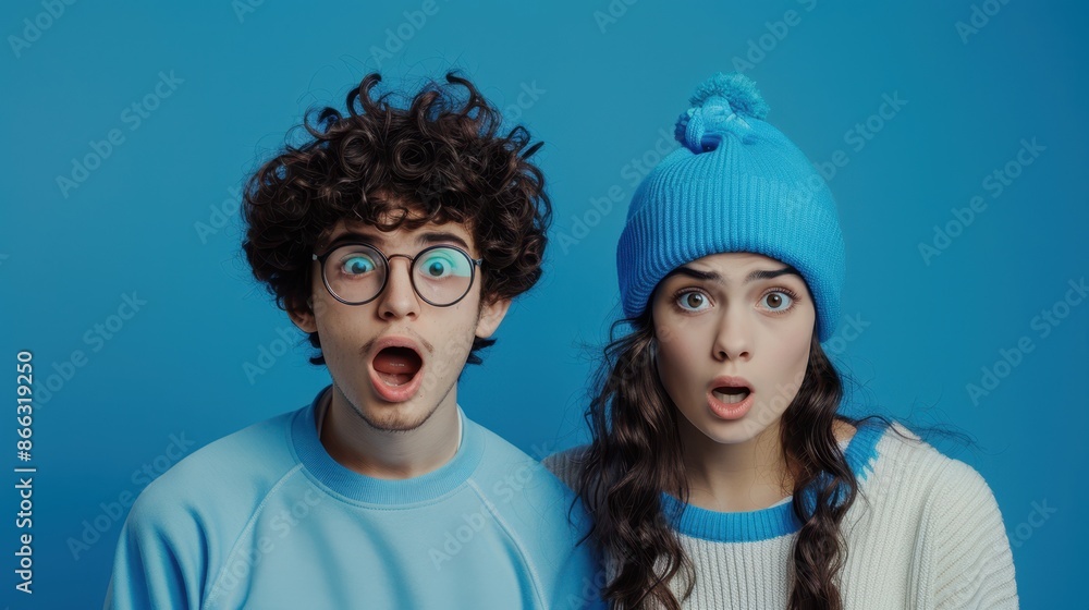 Fototapeta premium The Surprised Young Friends