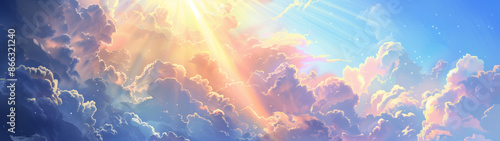 sky painting in baroque style, created with generative AI technology