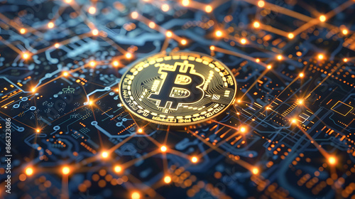 Wallpaper Mural Innovative and Rapid Bitcoin Transaction Process Visualized in Network Rendering Torontodigital.ca