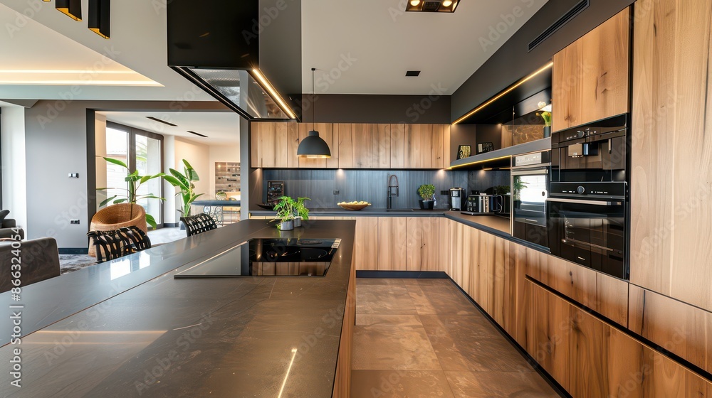 modern living room with kitchen modern living room with kitchen