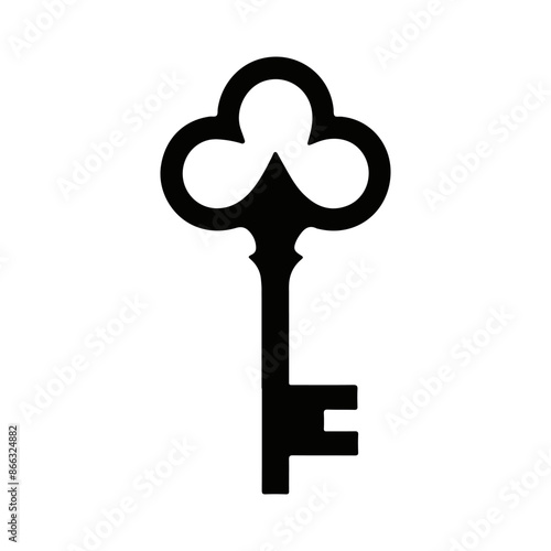 Elegant Key Logo Silhouette for Security Branding