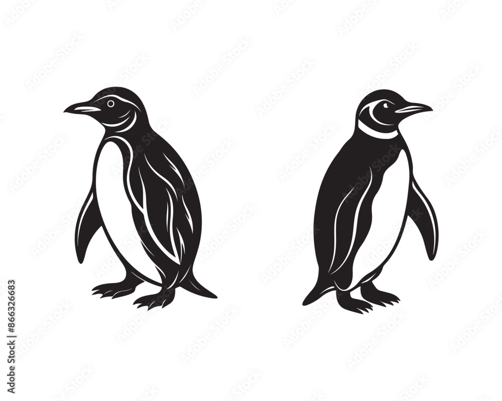 Obraz premium Silhouette a penguin bird