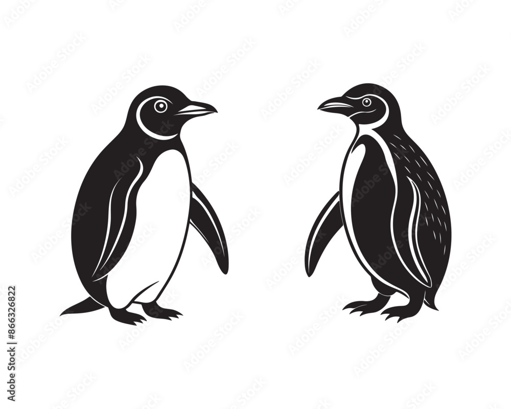 Naklejka premium Silhouette a penguin bird