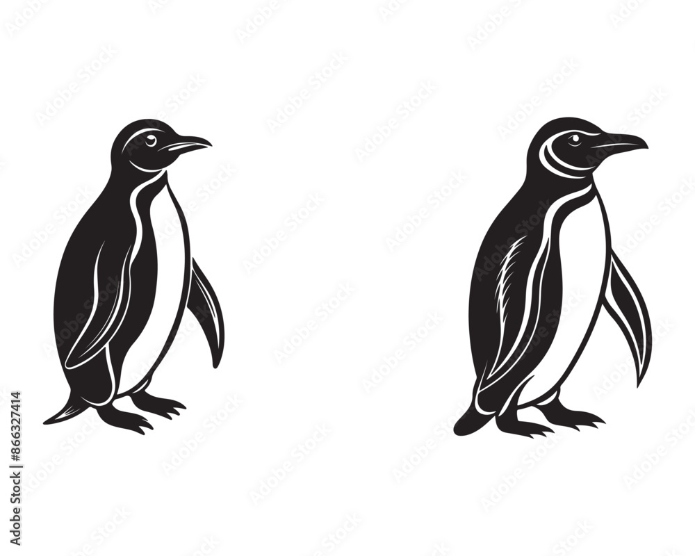Naklejka premium Silhouette a penguin bird