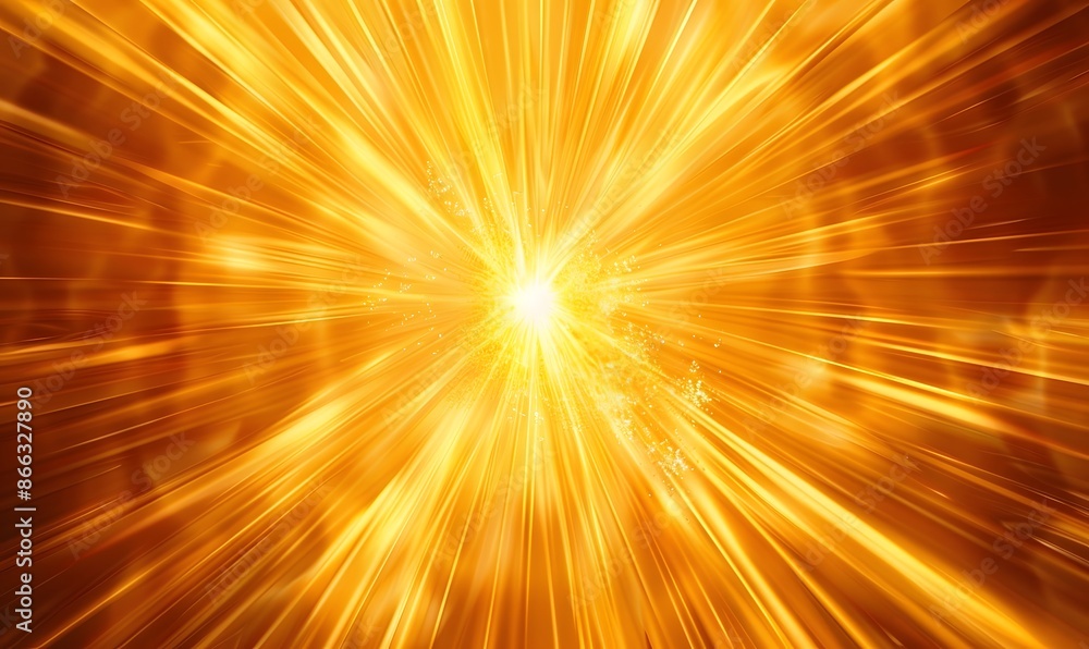 Radiant sunburst with golden rays, Generative AI Radiant sunburst with golden rays, Generative AI